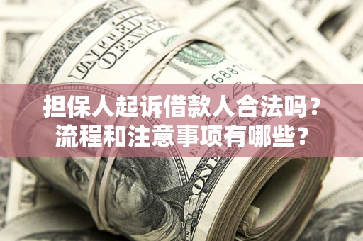 济南担保人起诉借款人合法吗？流程和注意事项有哪些？