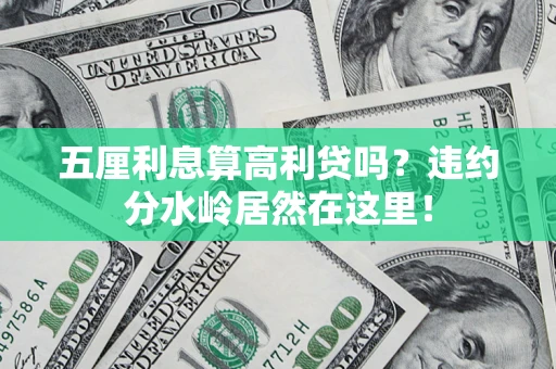 济南五厘利息算高利贷吗？违约分水岭居然在这里！