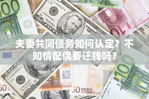 济南夫妻共同债务如何认定？不知情配偶要还钱吗？