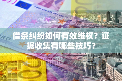 济南借条纠纷如何有效维权？证据收集有哪些技巧？