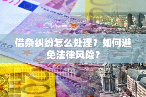 济南借条纠纷怎么处理？如何避免法律风险？